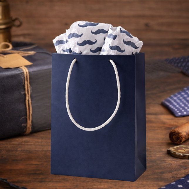 Navy Blue Moustache Pattern Father's Day Tissue Paper (Creator Uploaded)