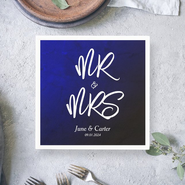 Navy Blue Mr Mrs Napkin (Creator Uploaded)