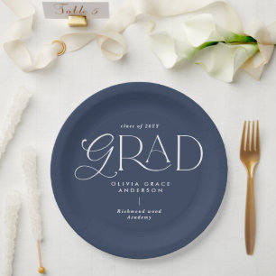 Navy blue multi photo modern contemporary paper plate