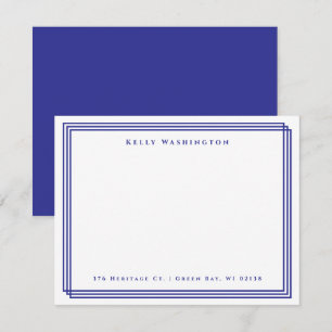 Navy Blue Name Address Professional Card