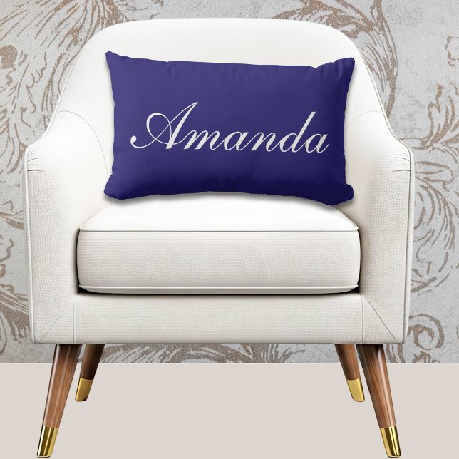 Navy Blue Name Lumbar Cushion (Creator Uploaded)