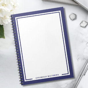 Navy Blue Name Monogram Notebook