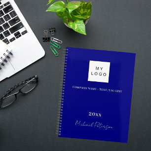 Navy blue name script business logo 2026 planner