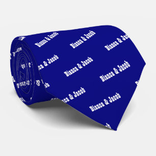 Navy Blue Names wedding Neck Tie