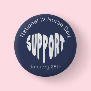 Navy Blue National IV Nurse Day 6 Cm Round Badge