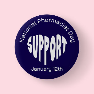 Navy Blue National Pharmacist Day 6 Cm Round Badge