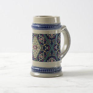 “Navy Blue Native Design” Beer Stein