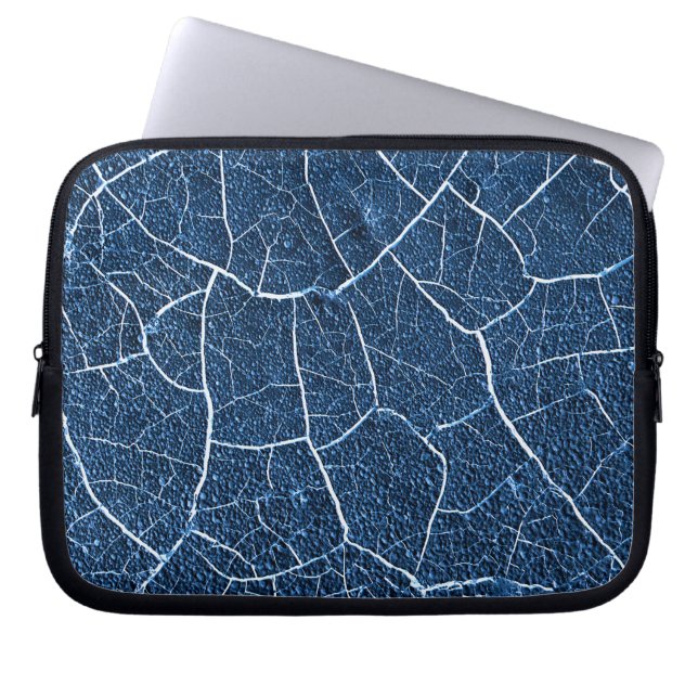 Navy Blue Nature Abstract Pattern Laptop Sleeve (Front)