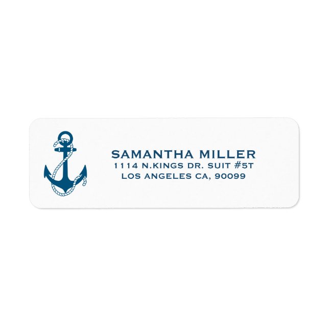 Navy Blue Nautical Boat Anchor (Front)
