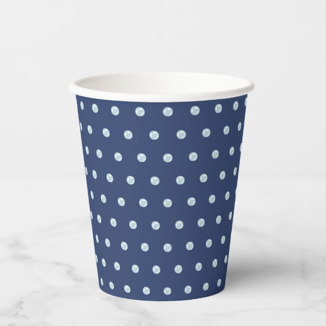 Navy Blue Nautical Bubble Boy Baby Shower  Paper Cups (Front)