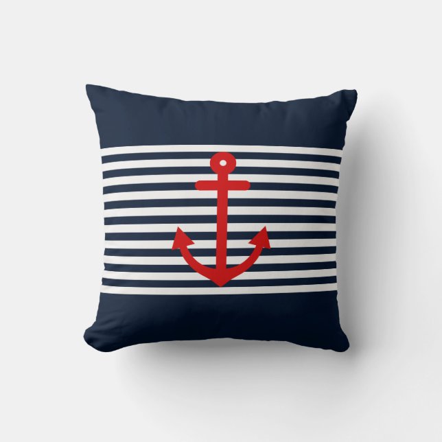 Navy Blue Nautical Cushion (Front)