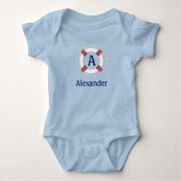 Navy Blue Nautical Lifesaver Monogram