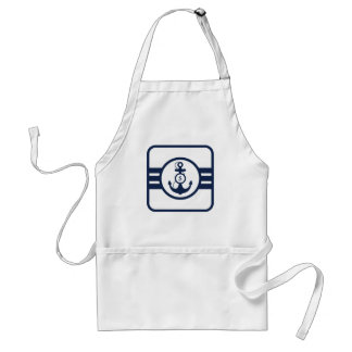 Navy Blue Nautical Monogram Standard Apron