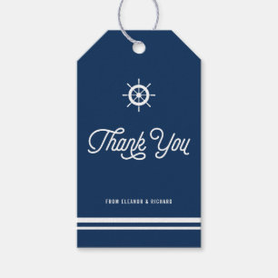 Navy Blue Nautical Thank You Script with Helm Gift Tags