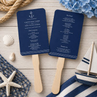 Navy Blue Nautical White Anchor Sea Side Wedding
