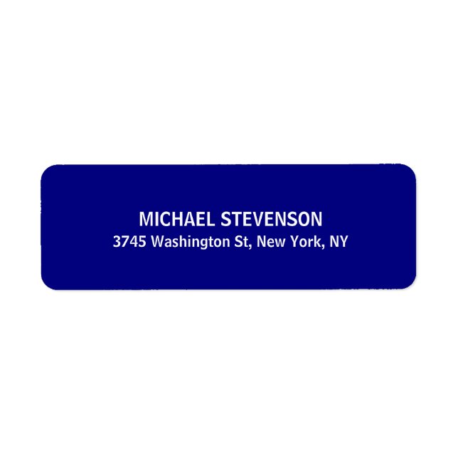 Navy Blue Old Fashion Classic Return Address Label (Front)