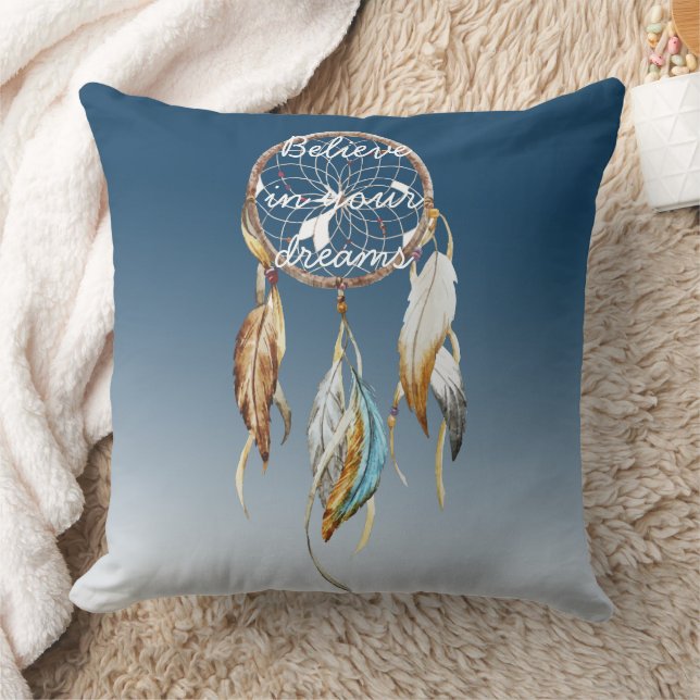 Navy Blue Ombre Dream catcher  Cushion (Blanket)