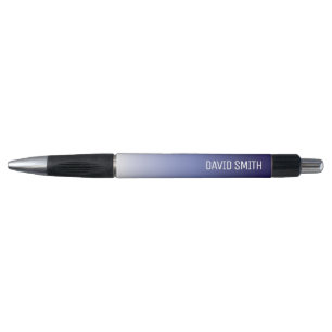 Navy Blue Ombre Personalised Name Black Ink Pen