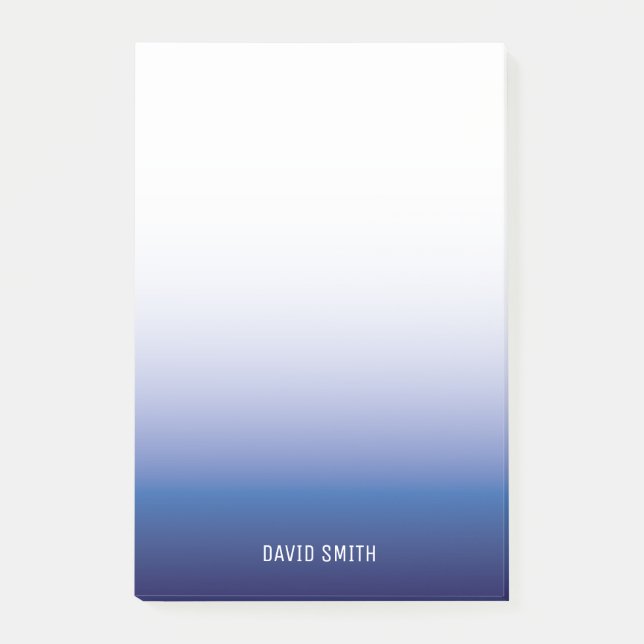 Navy Blue Ombre Personalized Name Notes (Front)