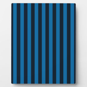 Navy Blue on Blue Vertical Stripes Decor Plaque