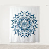 Navy-blue on white mandala