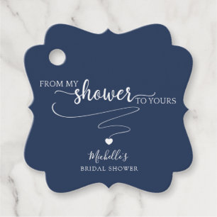 Navy Blue (or other) From my Shower to Yours Favour Tags