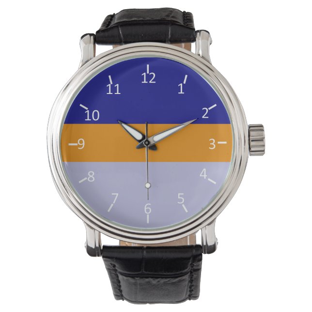 Navy Blue, Orange, and Periwinkle Watch (Front)