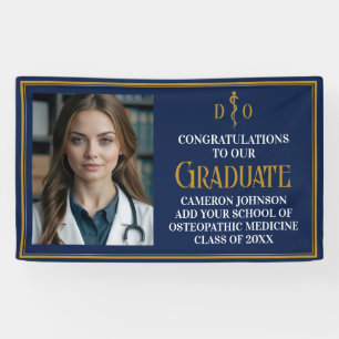 Navy Blue Osteopathic Medical School Graduation Banner