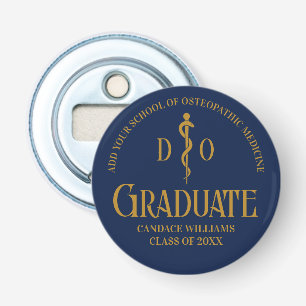 Navy Blue Osteopathic Medical School Graduation Bottle Opener