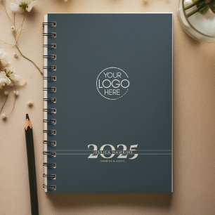 Navy Blue Overlapping Text Logo Weekly Planner