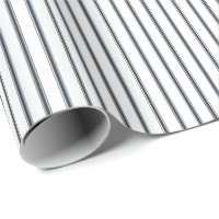 Navy Blue Paintbrush Thin Ticking Stripes
