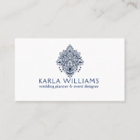Navy-Blue Paisley Lace Ornament