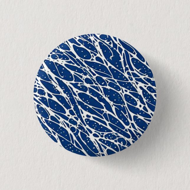 Navy blue pattern 3 cm round badge (Front)