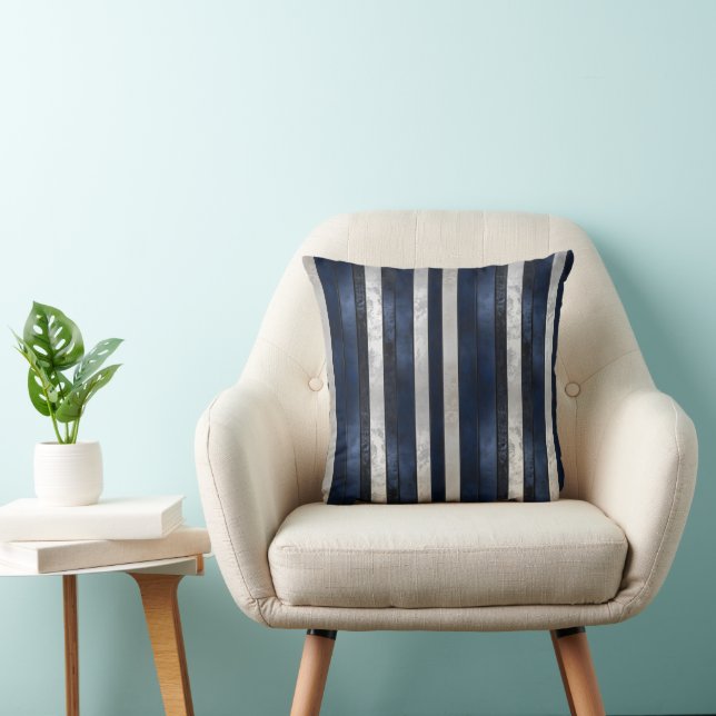Navy Blue Pattern Cushion (Chair)
