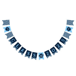 Navy Blue Pawprint Graduation Hanging Banner