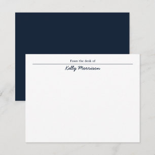 Navy Blue Personalised From the Desk Of Card