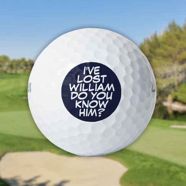 Navy Blue Personalised Funny Comic Book Lost Golf Balls (Navy Blue Personalized Funny Comic Book Lost Golf Balls)