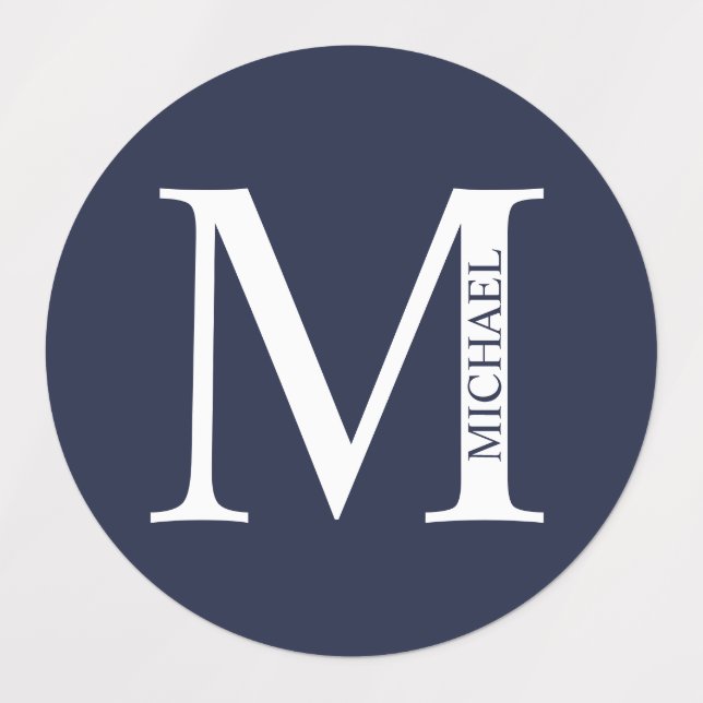 Navy Blue Personalised Monogram and Name (Design 1)