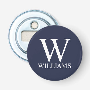 Navy Blue Personalised Monogram and Name Bottle Opener