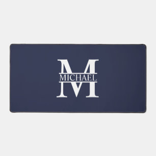 Navy Blue Personalised Monogram and Name Desk Mat