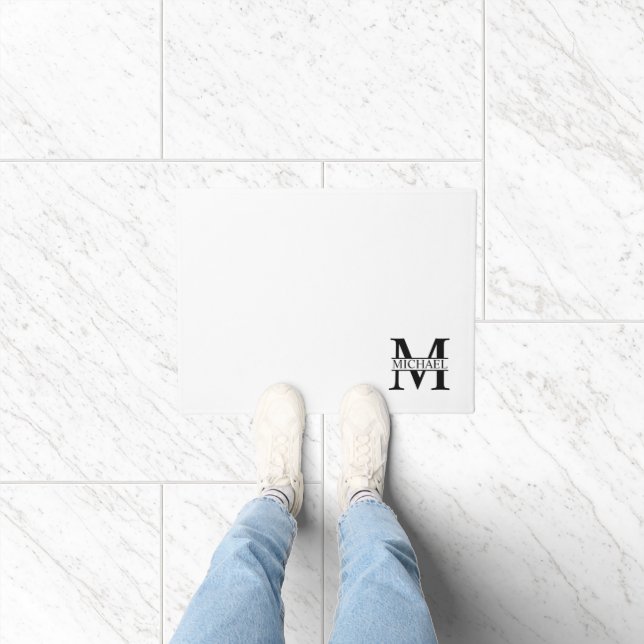 Navy Blue Personalised Monogram and Name Doormat (Indoor)