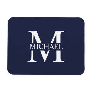 Navy Blue Personalised Monogram and Name Magnet