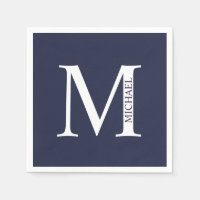 Navy Blue Personalised Monogram and Name