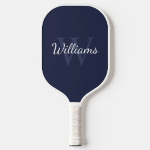 Navy Blue Personalised Monogram and Name Pickleball Paddle