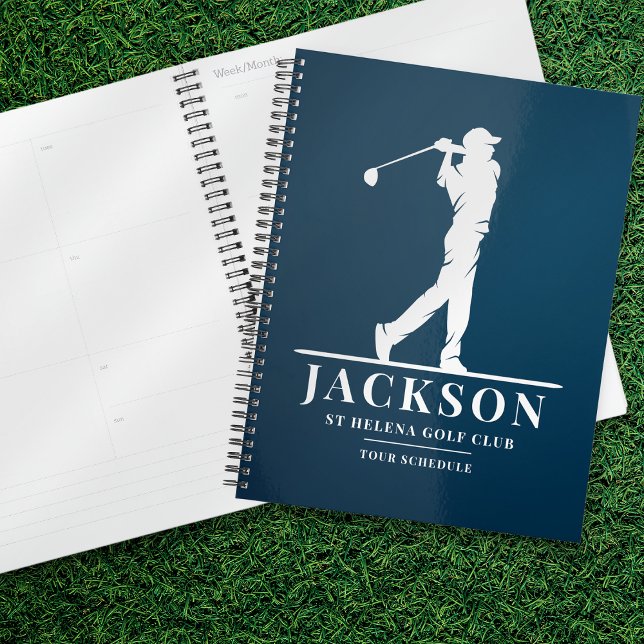 Navy Blue Personalised Monogram Golf Planner (Creator Uploaded)