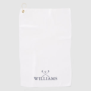 Navy Blue Personalised Name Golf Clubs Towel