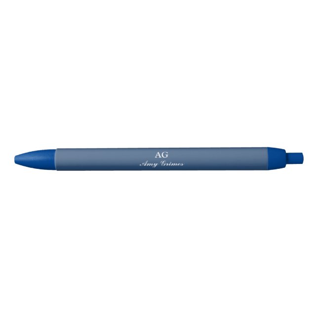 Navy Blue Personalised Name Pen Elegant Style (Front)
