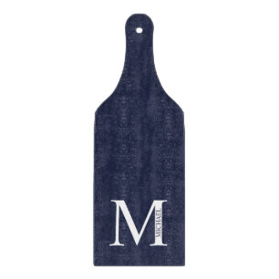 Navy Blue Personalized Monogram and Name Cutting Board