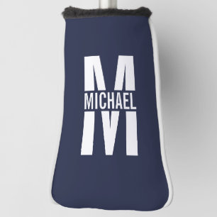Navy Blue Personalized Monogram and Name Golf Head Cover