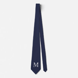 Navy Blue Personalized Monogram and Name Tie